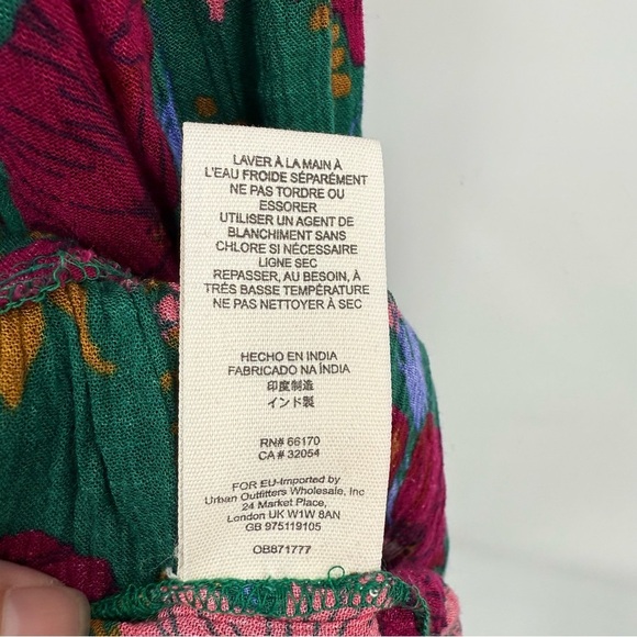 Free People In The Moment Dress Oversized Boho Floral Green Floral Print M - Picture 13 of 15